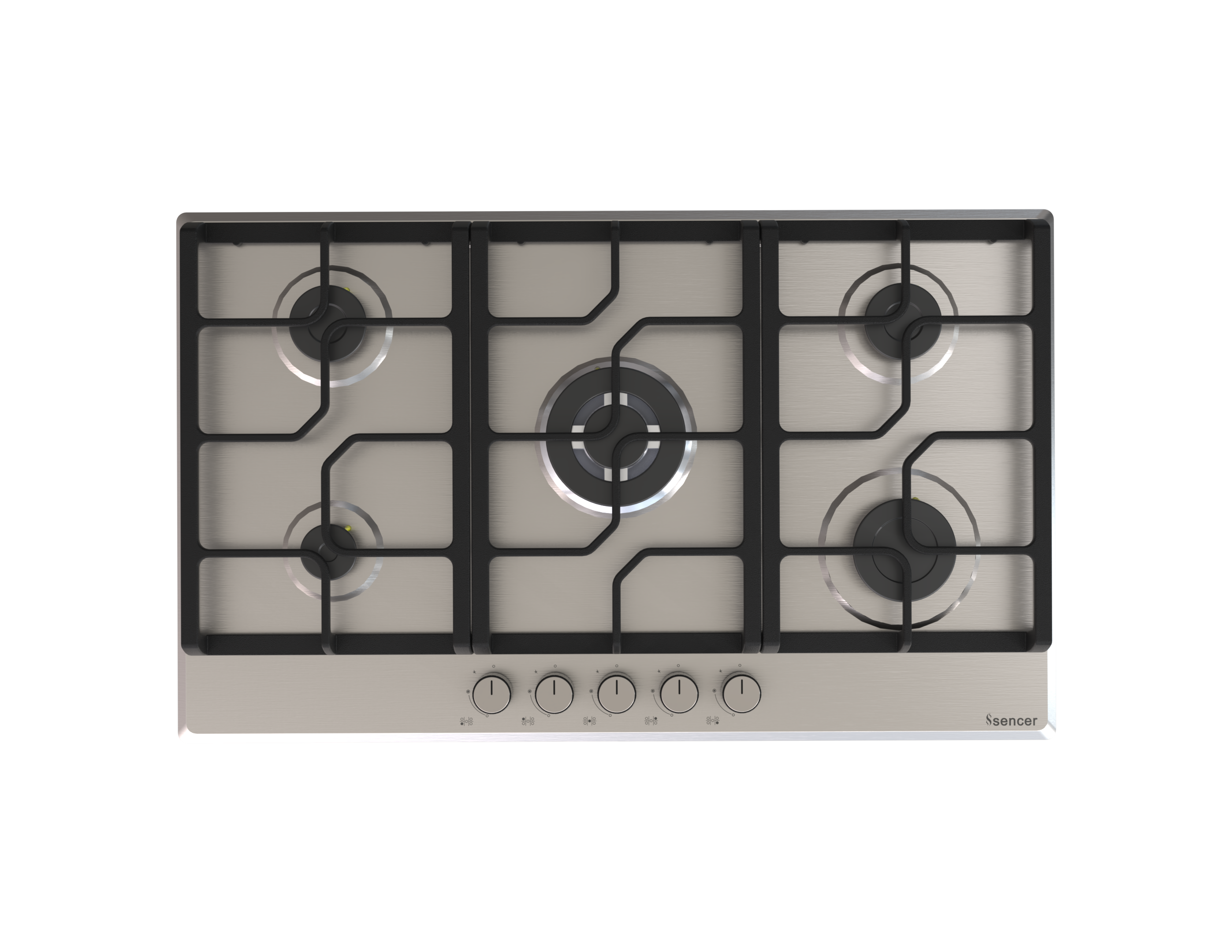 Sencer 105-Aura Pan Support 90 cm Inox Gas Hob
