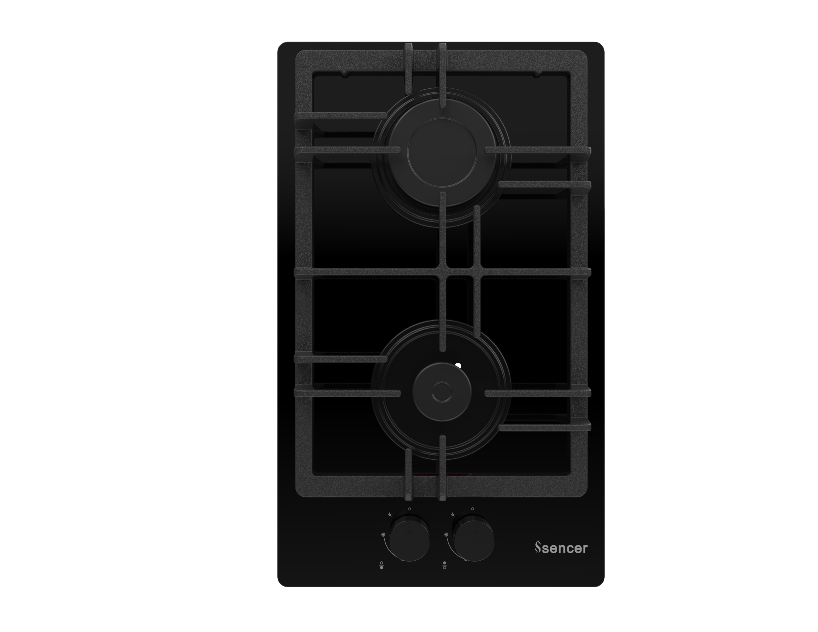 Sencer 104 – Tiara 30 cm Glass Gas Hob with Cast Iron Pan Supports