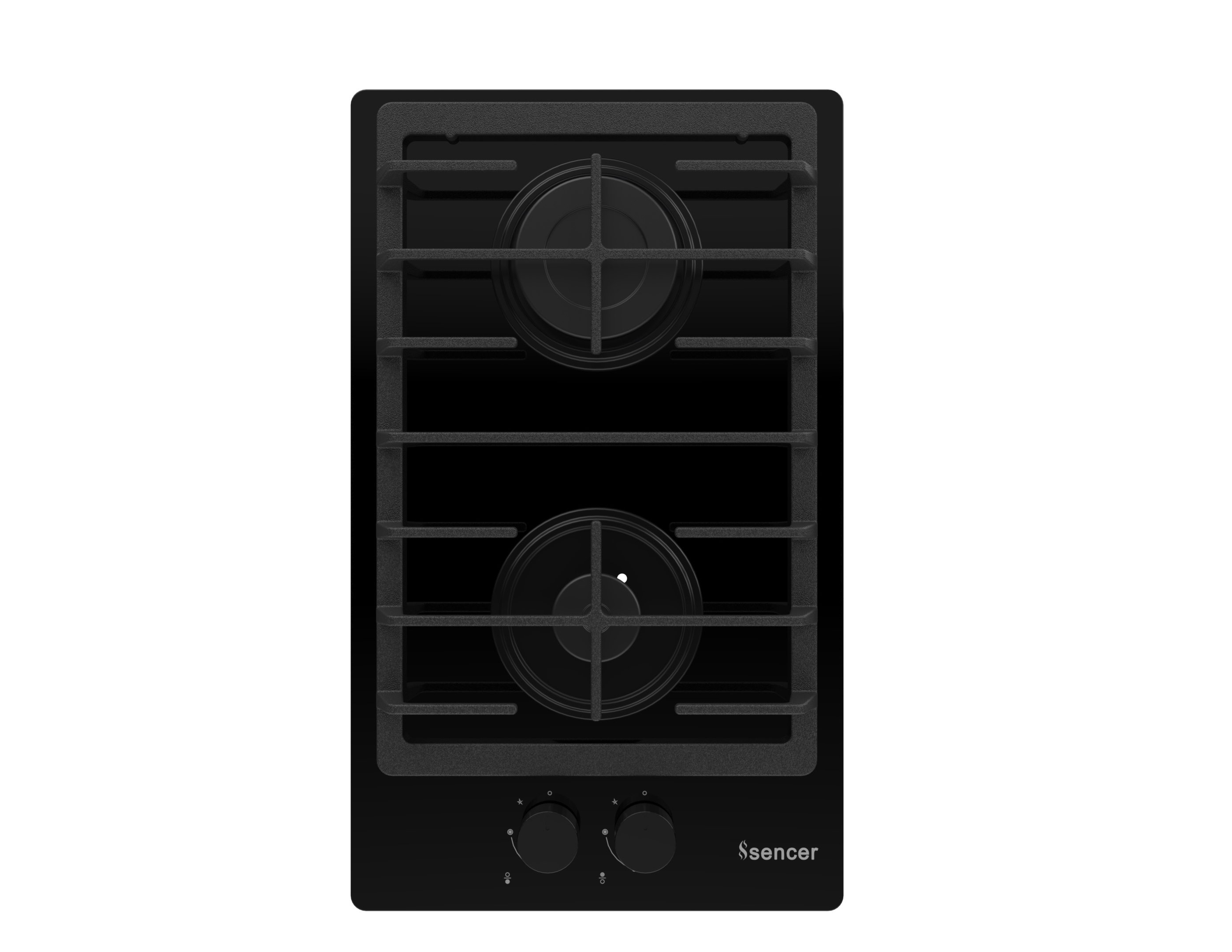 Sencer 103 – Elite 30 cm Glass Gas Hob with Cast Iron Pan Supports