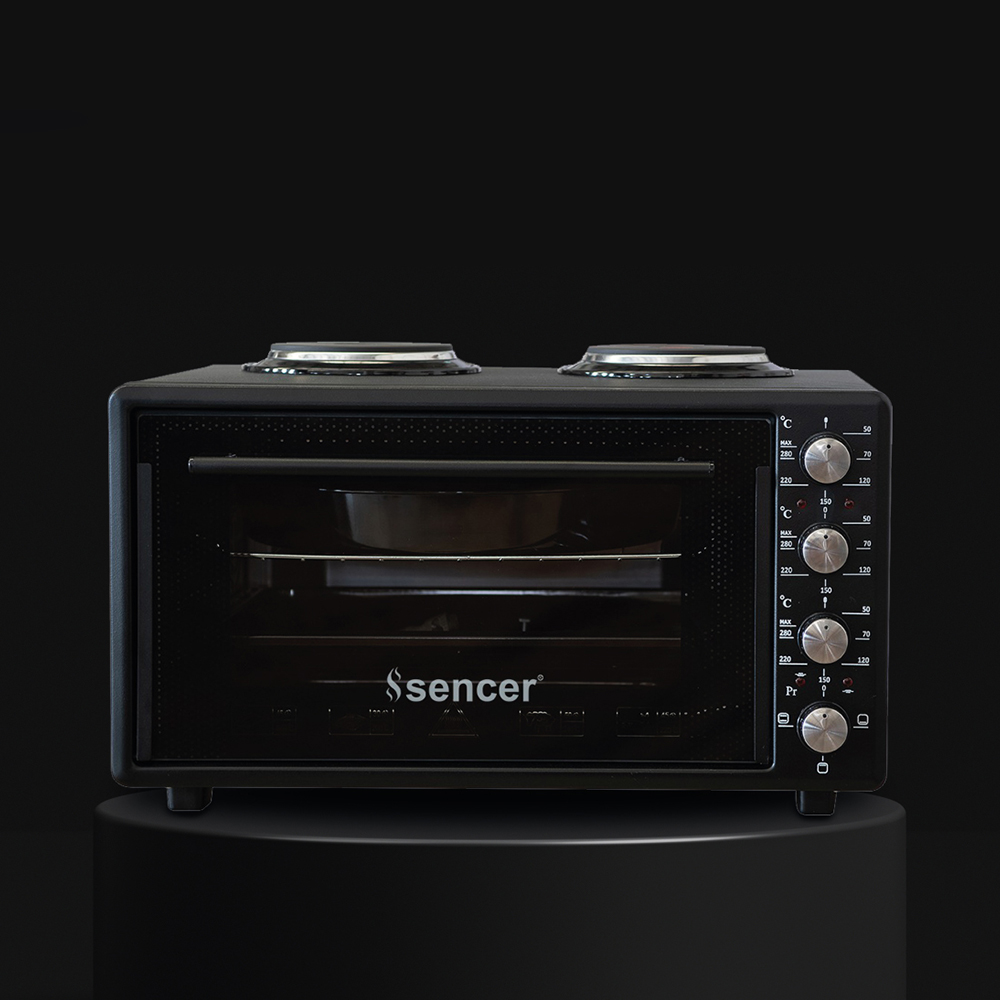 Sencer Oven With Hot Plate Black