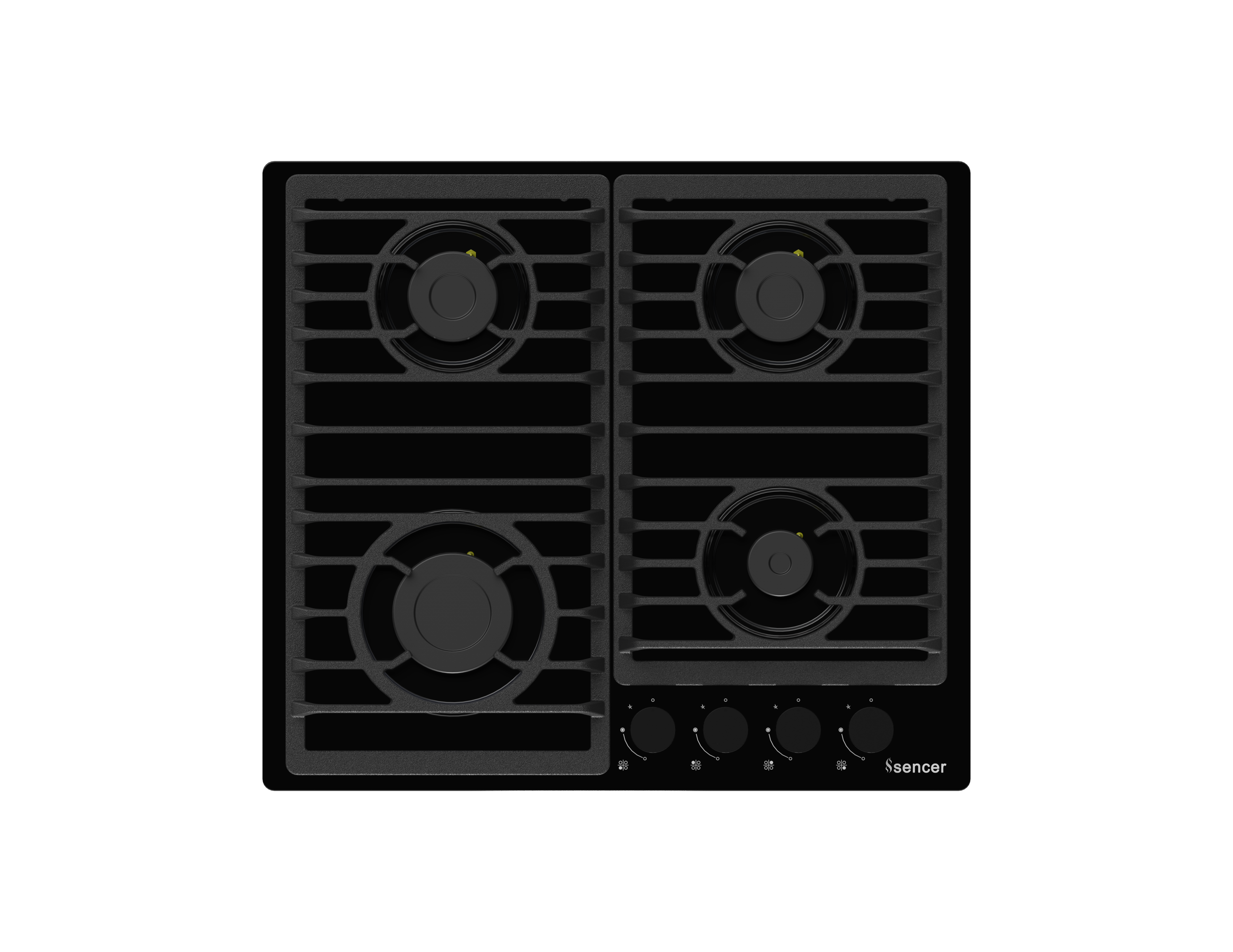 Sencer 101 – Oligark 60 Cm Gas Hob with Cast Iron Pan Supports