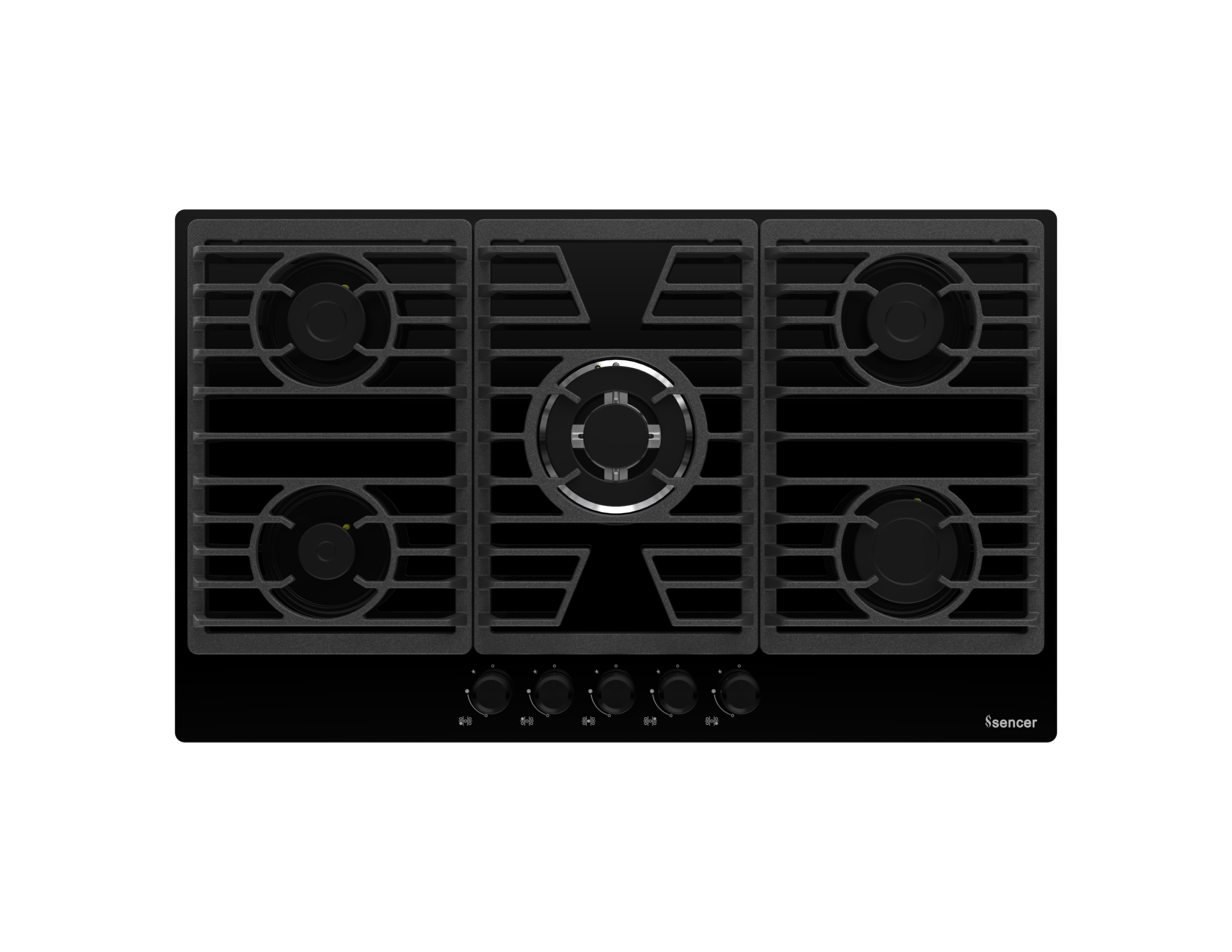 Sencer 101 - Oligark 90cm Glass Gas Hob with Cast Iron Pan Supports