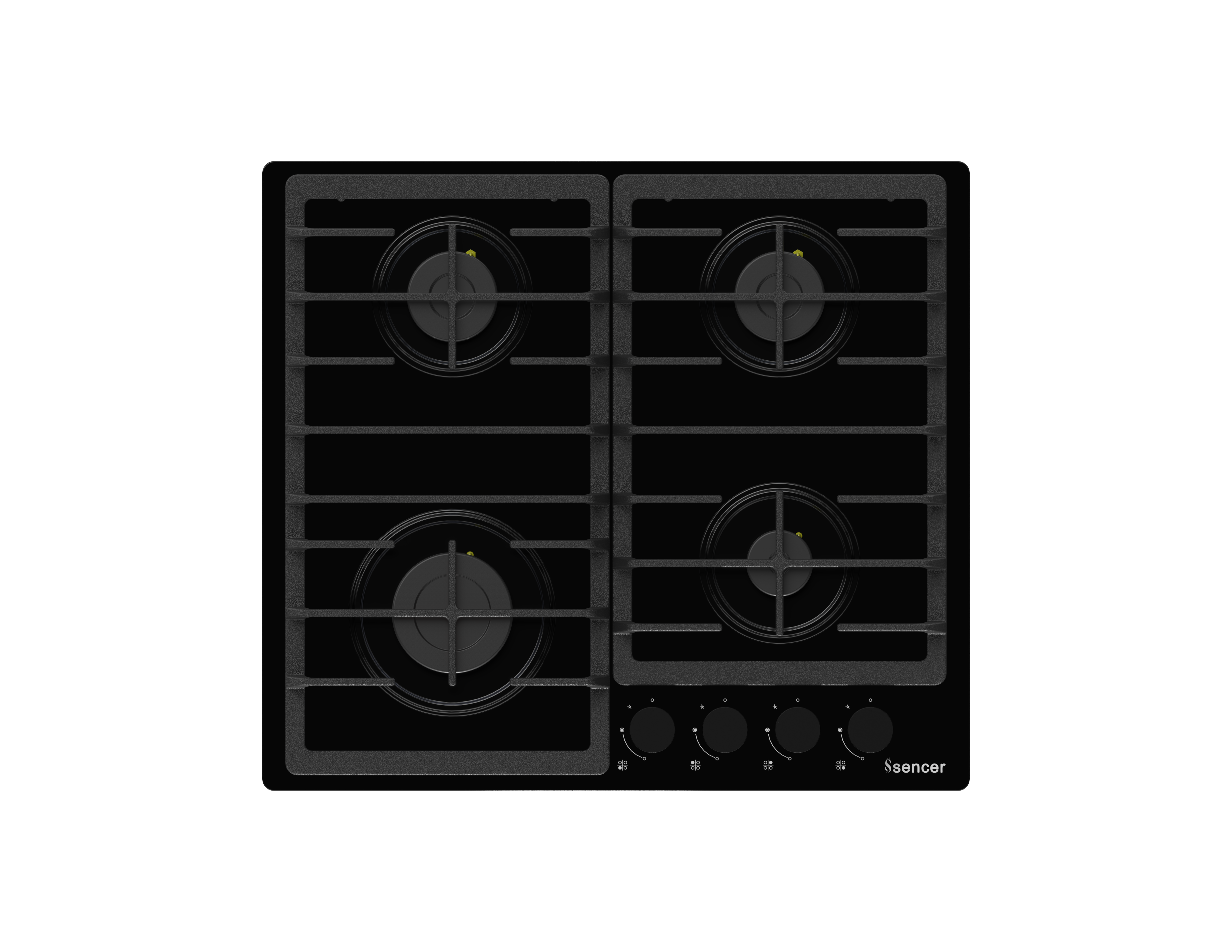 Sencer 103 – Elite 60 Cm Gas Hob with Cast Iron Pan Supports