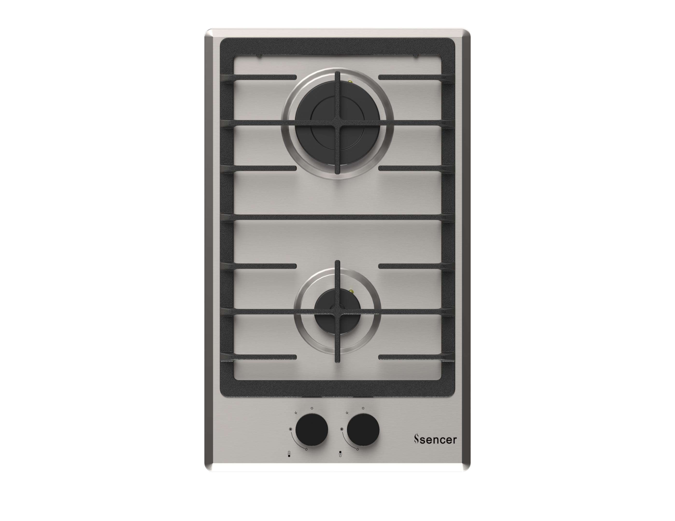Sencer 103 – Elite 30 cm Inox Gas Hob with Cast Iron Pan Supports